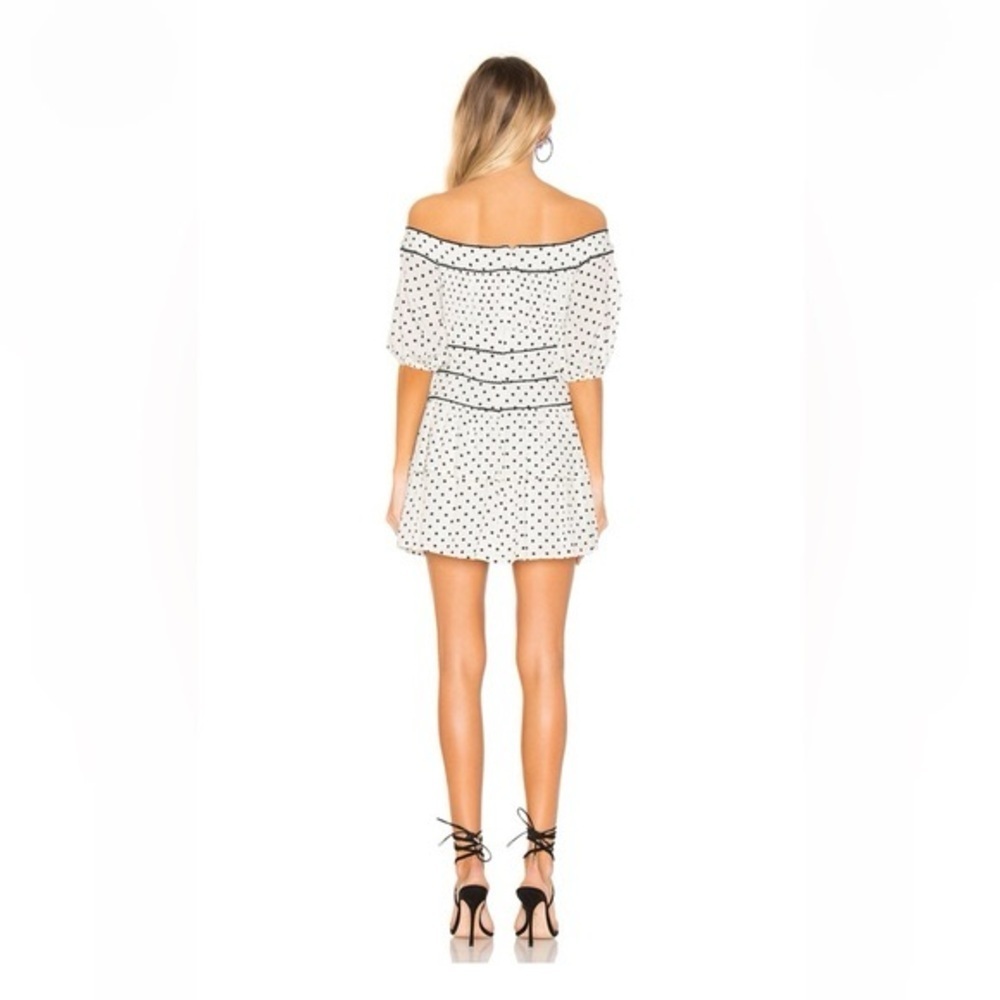 Lovers and Friends Louis Off-Shoulder Polka Dot Dress Size XXS - Picture 4 of 9
